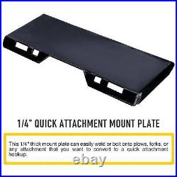 1/4 Quick Attachment Mount Plate Kubota Bobcat Skidsteer Trailer Adapter