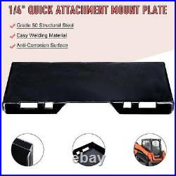 1/4 Steel Quick Tach Attachment Mount Plate for Kubota Bobcat Skidsteer Adapter