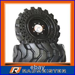 10x16.5 / 30x10-16 Solid Skid Steer Tires 4x with Rims