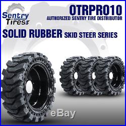 10x16.5 Sentry Tire Skid Steer Solid Tires 4 Tires with Wheels for New Holland