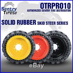 10x16.5 Sentry Tire Skid Steer Solid Tires 4 Tires with Wheels for New Holland