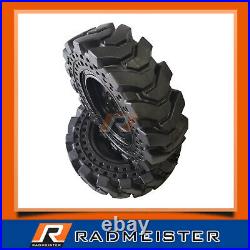 10x16.5 Solid Skid Steer Tires Flat Proof Set of 4 with Rims