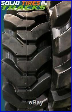 12-16.5 12x16.5 Solid Skid Steer Tires 4 + rims 33x12-20 for Bobcat, Case, JCB, NH