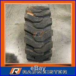 12x16.5 / 33x12-20 Set of 4 Solid Cushion Skid Steer Tires withRims