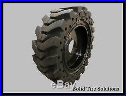 12x16.5 / 33x12x20 Solid Skid Steer Tires Set of 4 with Rims