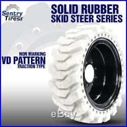 12x16.5 4 Non-Marking Solid Skid Steer Tires with Wheels 12-16.5 For New Holland