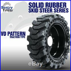 12x16.5 Sentry Tire 2 Skid Steer Solid Tires with Wheels 33x12-20 for New Holland