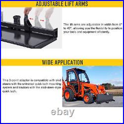 3 Point Attachment Adapter Heavy-Duty 47 Steel for Bobcat Kubota Skid Steer