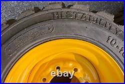 4-10-16.5 Forerunner Skid Steer Tires & Rims for New Holland LX565, LX665-10X16.5