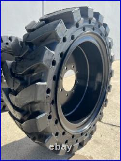 4, 12-16.5/33x12-20 Solid Skid Steer Tires fits New Holland L175, LS185, Komatsu