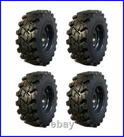 4-12-16.5 SKS-9 Skid Steer Tires/Rims, Case, New Holland Gray (SKS753 STYLE)