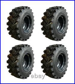 4-12-16.5 SKS-9 Skid Steer Tires/Rims, Case, New Holland Gray (SKS753 STYLE)