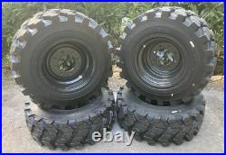 4-12-16.5 SKS-9 Skid Steer Tires/Rims, Case, New Holland Gray (SKS753 STYLE)