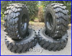 4-12-16.5 SKS-9 Skid Steer Tires/Rims, Case, New Holland Gray (SKS753 STYLE)