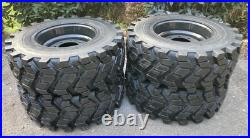 4-12-16.5 SKS-9 Skid Steer Tires/Rims, Case, New Holland Gray (SKS753 STYLE)