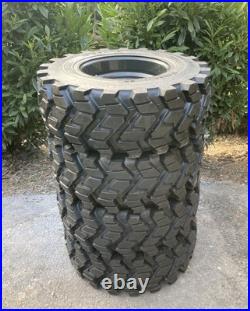 4-12-16.5 SKS-9 Skid Steer Tires/Rims, Case, New Holland Gray (SKS753 STYLE)