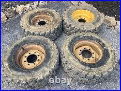 4-12X16.5 HD FOAM FILLED Skid Steer Tires-Wheels for New Holland-12-16.5-no flat