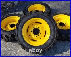 4-HD 27X8.50-15 Galaxy XD2010 Skid Steer Tires/Rims/Wheels for New Holland, etc