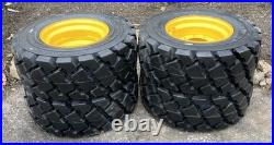 4-HD FOAM FILLED 12-16.5 SKS-7 Skid Steer Tires/Rims for New Holland LS180 &more