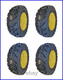 4-Heavy Duty 10-16.5 SKS-6 Skid Steer Tires/Rims for New Holland-10X16.5-12PLY
