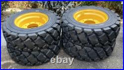 4-Heavy Duty 10-16.5 SKS-7 Skid Steer Tires/Rims/Wheels for New Holland-12PLY