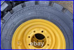 4-Heavy Duty 10-16.5 SKS-7 Skid Steer Tires/Rims/Wheels for New Holland-12PLY