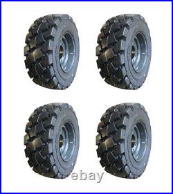 4-Heavy Duty 12-16.5 SKS-7 Skid Steer Tires/Rims, Case, New Holland Gray-12X16.5