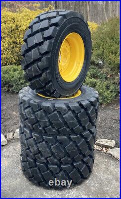 4-Heavy Duty 12-16.5 SKS-7 Skid Steer Tires/Rims for New Holland LS180 & more