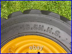 4-NEW 10-16.5 HD Skid Steer Tires/Wheels/Rims for New Holland & more 12PLY