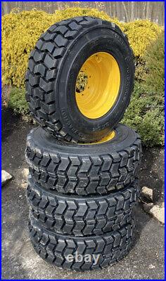 4 NEW 12-16.5 Lifemaster Style Skid Steer Tires & Wheels for New Holland & more