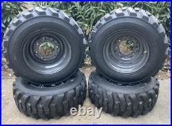 4-NEW 12-16.5 SKS-1 Skid Steer Tires/Rims New Holland, Case Gray -12X16.5 14PLY