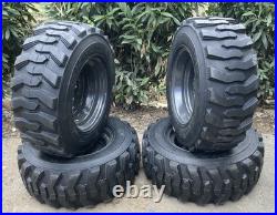 4-NEW 12-16.5 SKS-1 Skid Steer Tires/Rims New Holland, Case Gray -12X16.5 14PLY