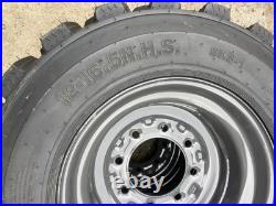 4-NEW 12-16.5 SKS-1 Skid Steer Tires/Rims New Holland, Case Gray -12X16.5 14PLY
