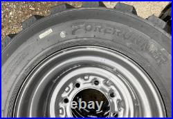 4-NEW 12-16.5 SKS-1 Skid Steer Tires/Rims New Holland, Case Gray -12X16.5 14PLY