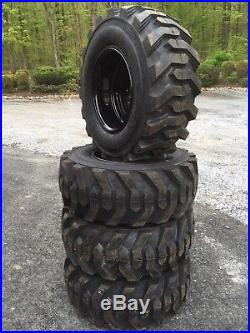 4 NEW 14-17.5 Skid Steer Tires & Rims for New Holland, John Deere- 14X17.5
