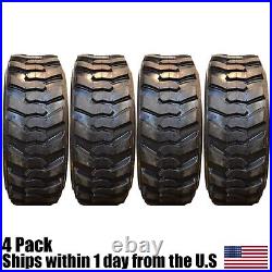 (4) New 10Ply 10x16.5 Skid Steer Loader Tires fits Bob-Cat Case John Deere CAT