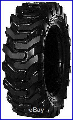 4 New 10x16.5 10 Ply Skid Steer Tires on 8 Lug New Holland Yellow Wheels