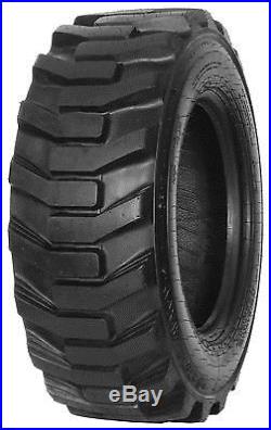 4 New 10x16.5 10-Ply Skid Steer Tires withRim Guard on New Holland Yellow Wheels