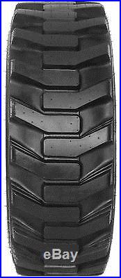 4 New 10x16.5 10-Ply Skid Steer Tires withRim Guard on New Holland Yellow Wheels