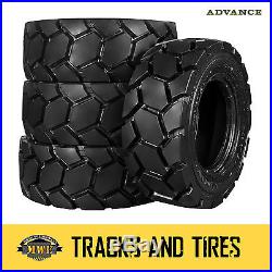 4 New 12-16.5 Advance Heavy Duty 14 Ply Skid Steer Tires Choose Your Rim Color