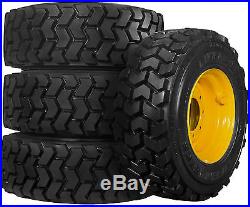 4 New 12x16.5 Solideal Lifemaster Skid Steer Tires On Rims Wheels New Holland