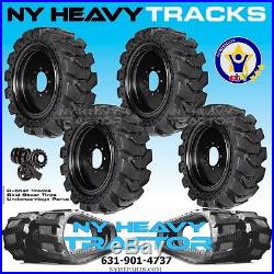 4 New Solid Skid Steer Tires 12x16.5 Flat Proof 8 Lug Fits New Holland