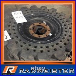4 Solid Skid Steer Tires 10x16.5 with Rims Flat Proof 10-16.5