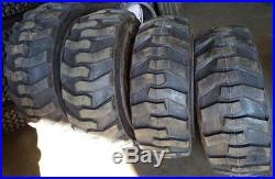 (4- Tires with Wheels) New Holland LS skid-steer tire size 14-17.5 14175