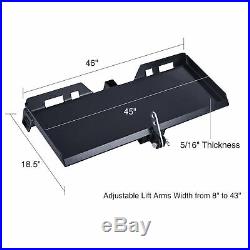 47 Skidsteer 3-Point to Quick Tach Adapter Adjustable Arms Hitch Heavy-Duty