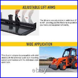 47 Skidsteer 3-Point to Quick Tach Attachment Adapter Structural Steel Black