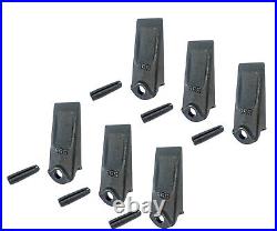 6 Fits New Holland/Ford Style, Standard Dirt Bucket Teeth with Pins 555, 366330