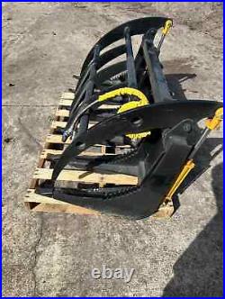 60 Brush Root Rake Grapple Attachment Fits Skid Steer Tractor Quick Attach