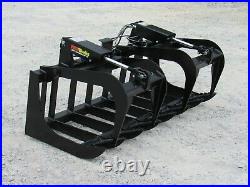 60 Dual Cylinder Root Grapple Bucket Attachment Fits Skid Steer Quick Attach