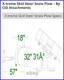 72 Hd Skid Steer Snow Plow Fits Bobcat, Kubota Etc